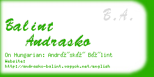 balint andrasko business card